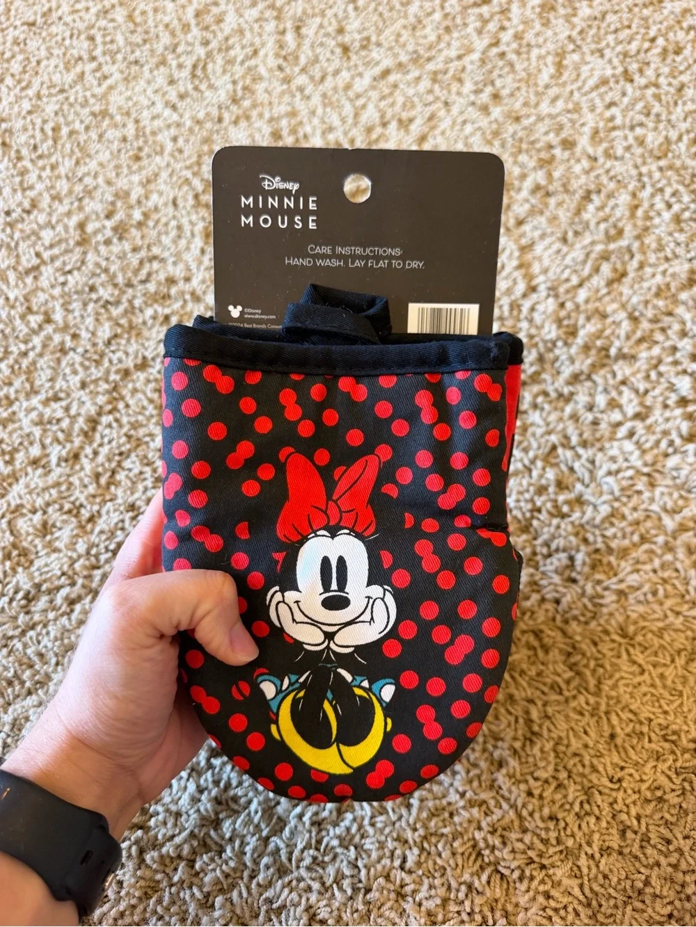 Disney Minnie Mouse 2 Pack Mini Oven Mitts Red Black